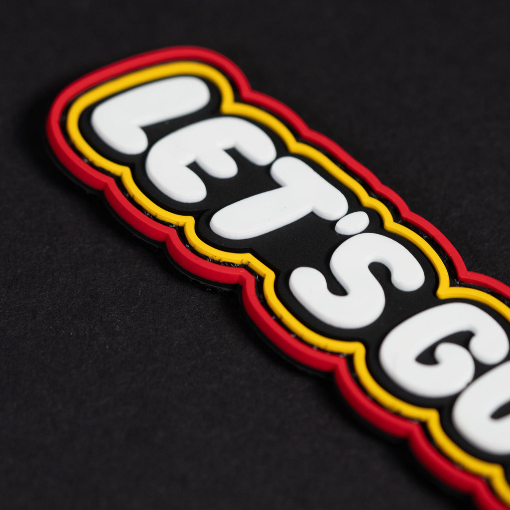 PVC Morale Patch, Let's Go Motivational Quote, Hook Backing