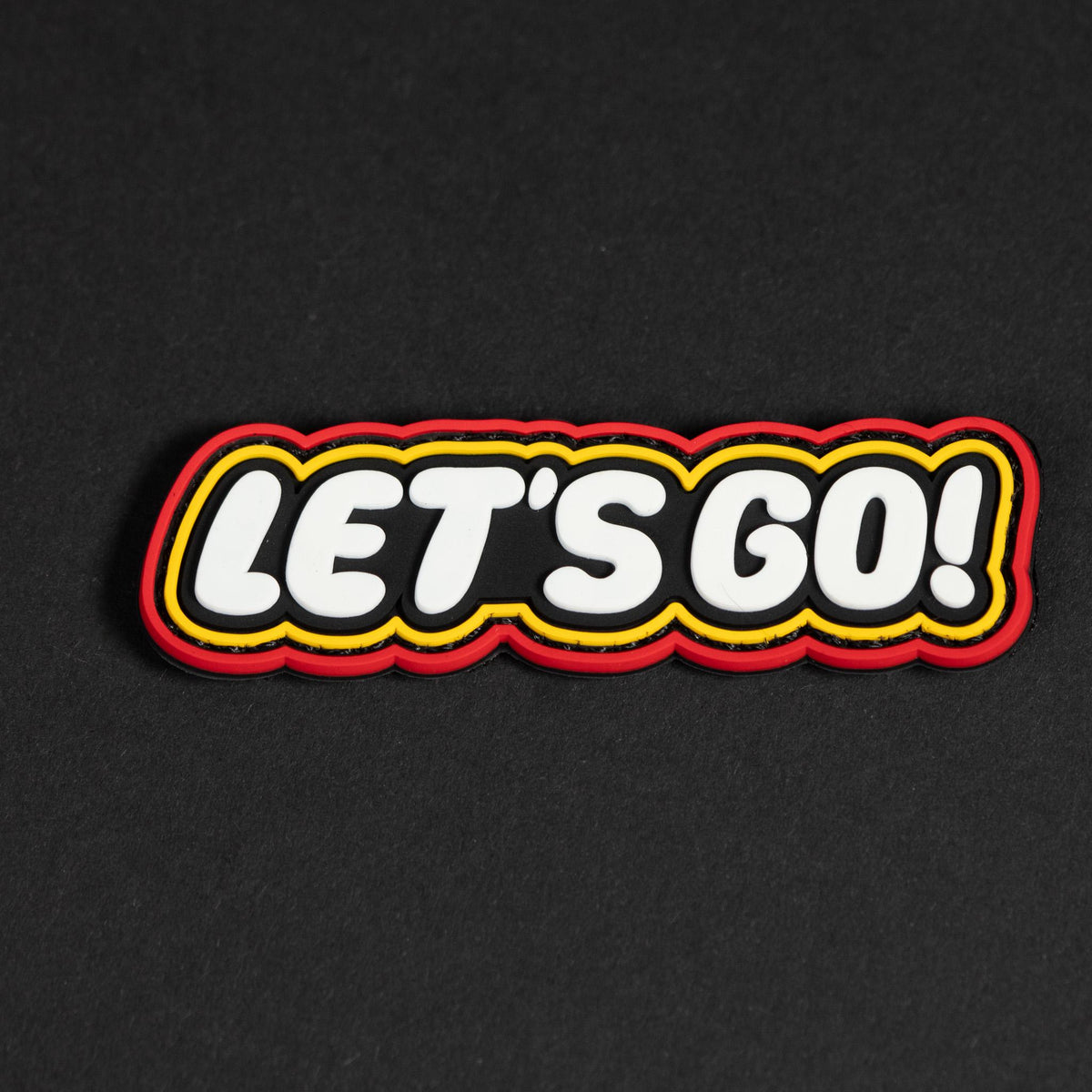 PVC Morale Patch, Let's Go Motivational Quote, Hook Backing