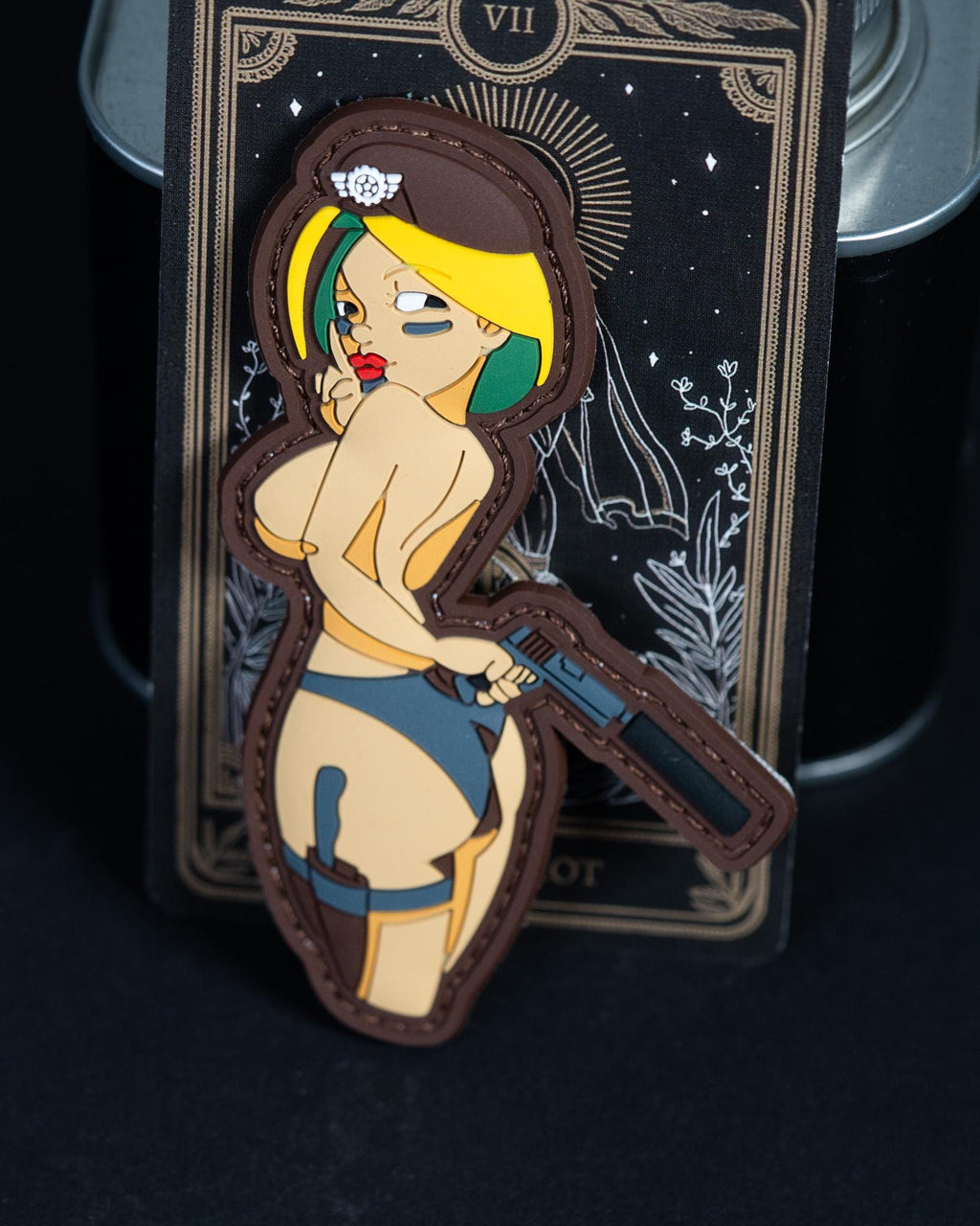 PVC Morale Patch, Tactical Pin Up Girl, Hook Backing