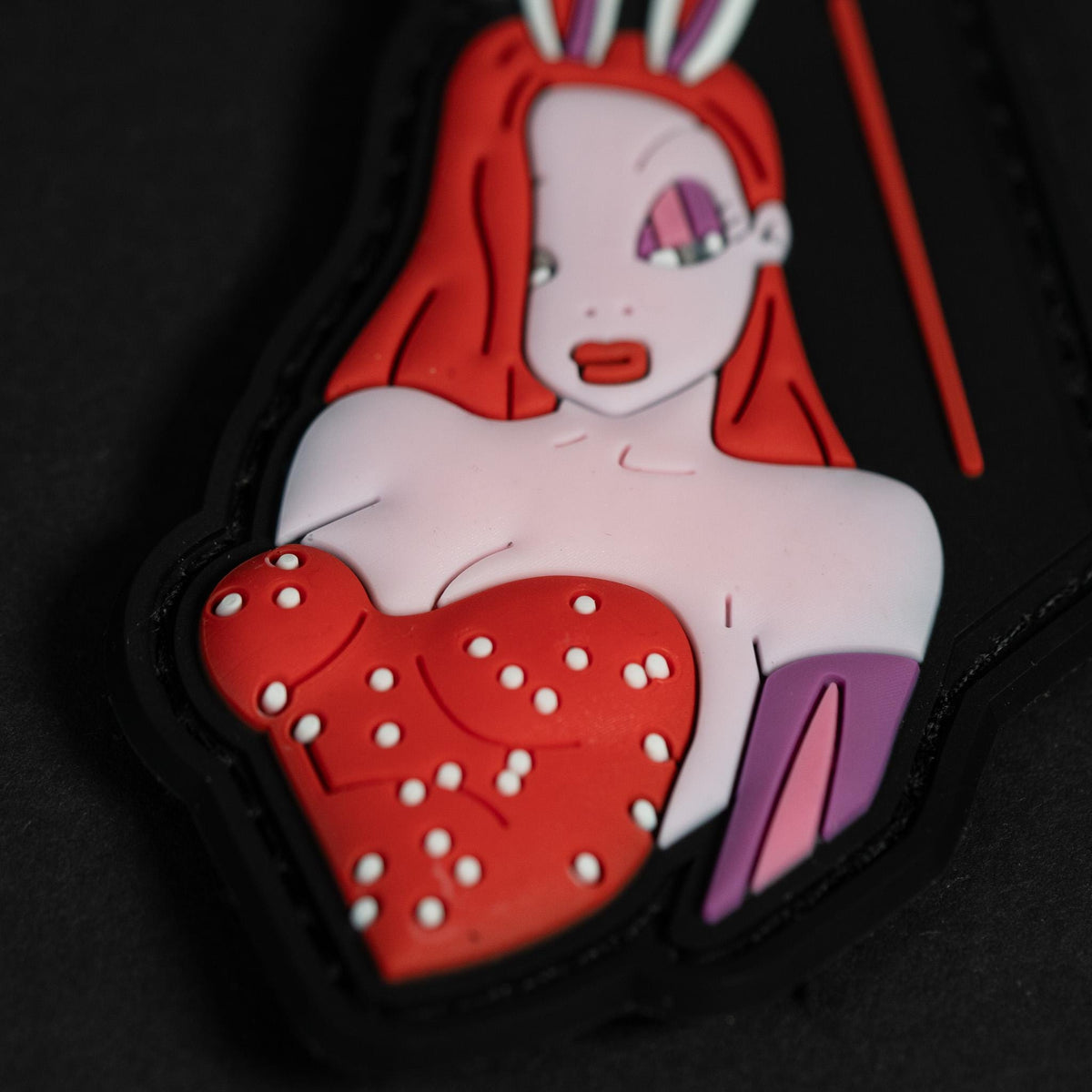 PVC Morale Patch, Bunny Girl Pin Up, Hook Backing