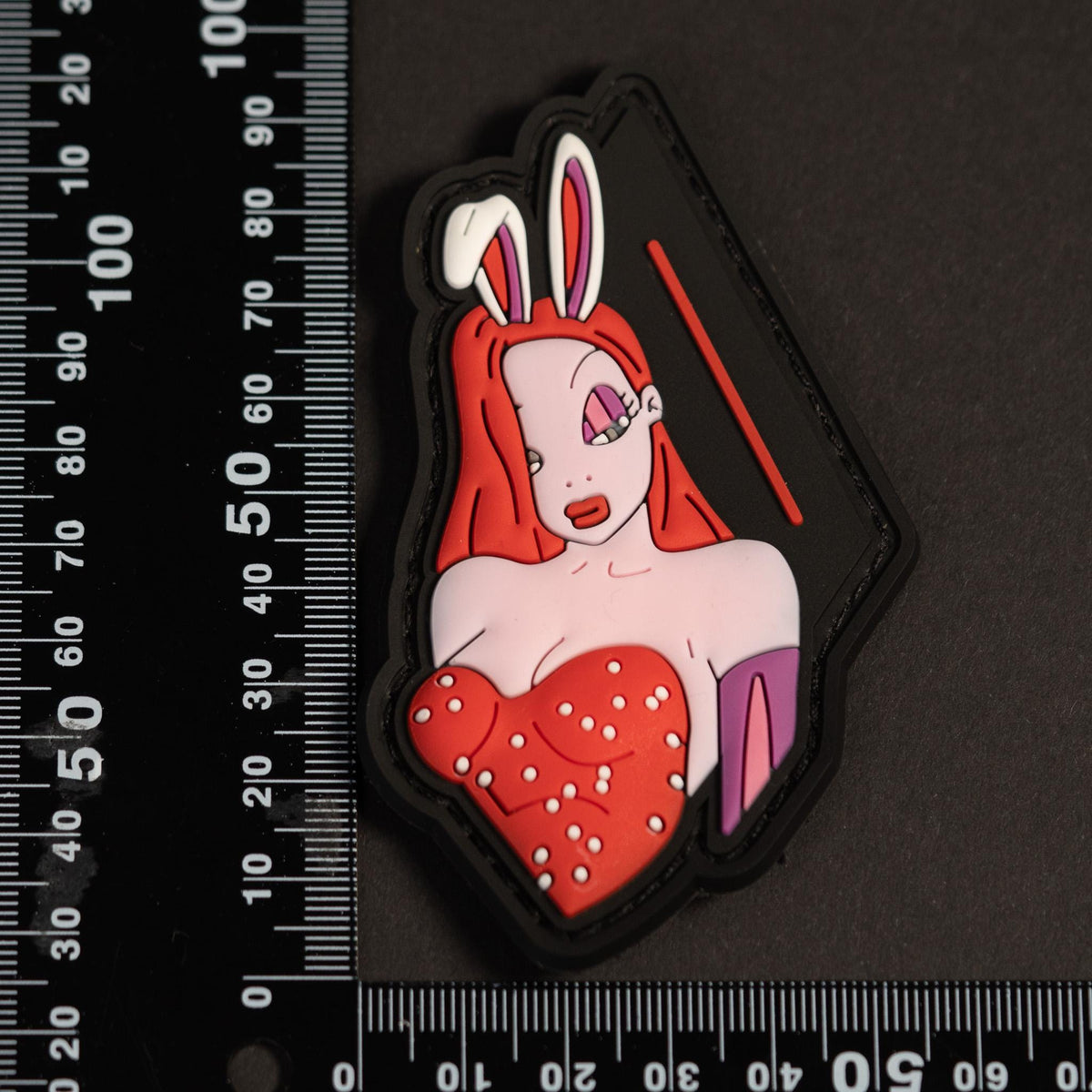 PVC Morale Patch, Bunny Girl Pin Up, Hook Backing
