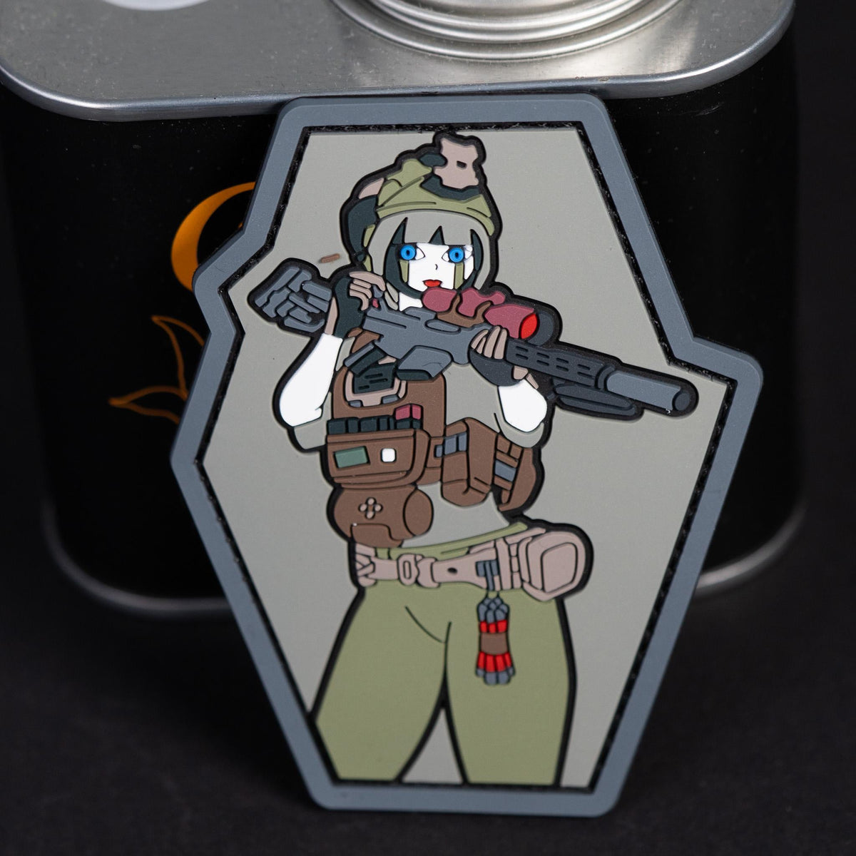 PVC Morale Patch, Anime Tactical Girl Rifle Design, Hook Backing