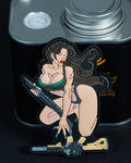 PVC Morale Patch, Tactical Pin Up Girl With Rifle, Hook Backing
