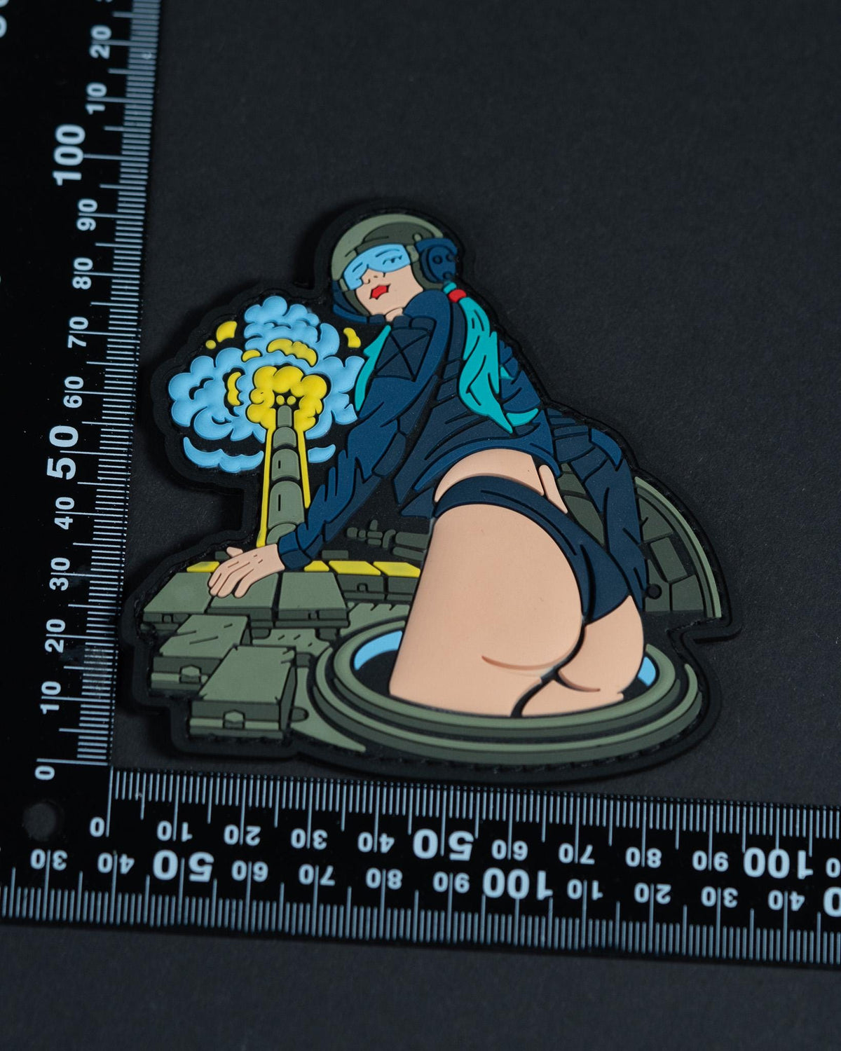 PVC Morale Patch, Tactical Pin Up Girl Explosion, Hook Backing