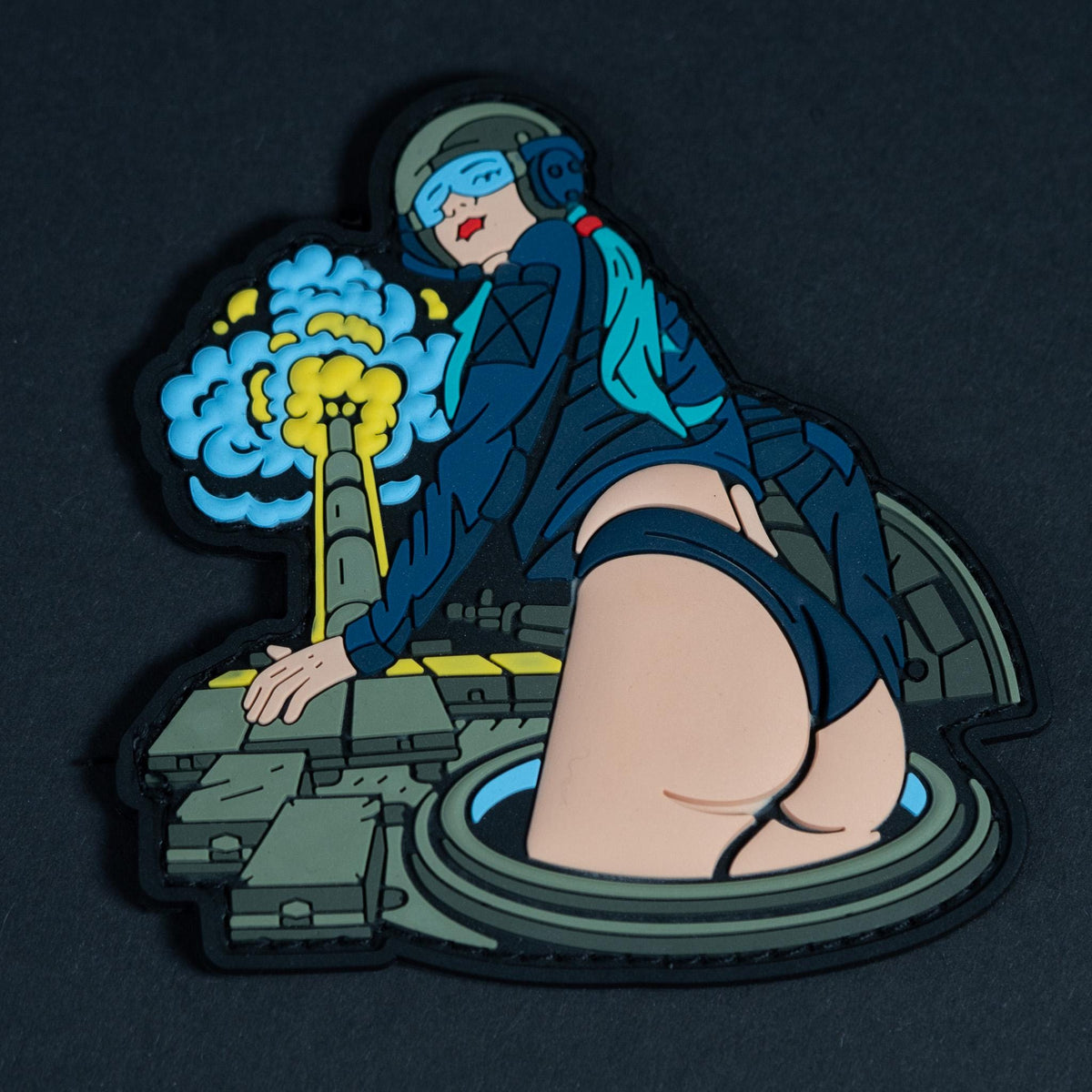 PVC Morale Patch, Tactical Pin Up Girl Explosion, Hook Backing