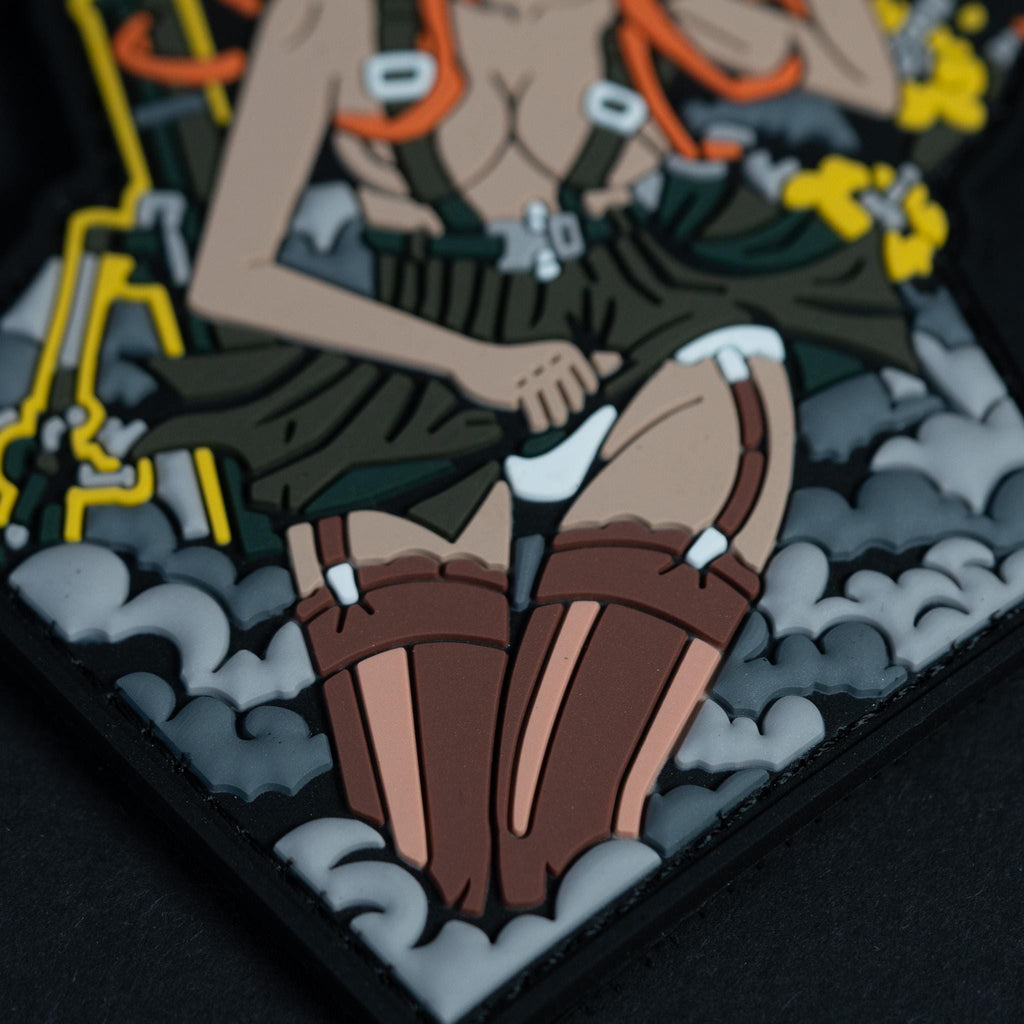 PVC Morale Patch, Anime Military Pin Up Girl, Hook Backing