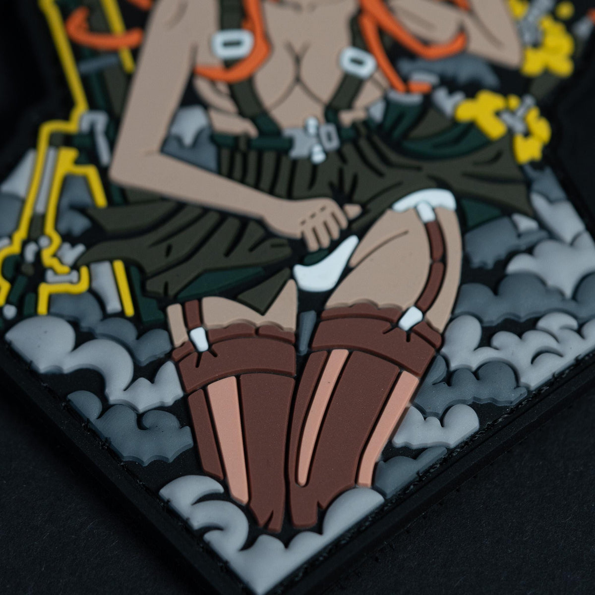 PVC Morale Patch, Anime Military Pin Up Girl, Hook Backing