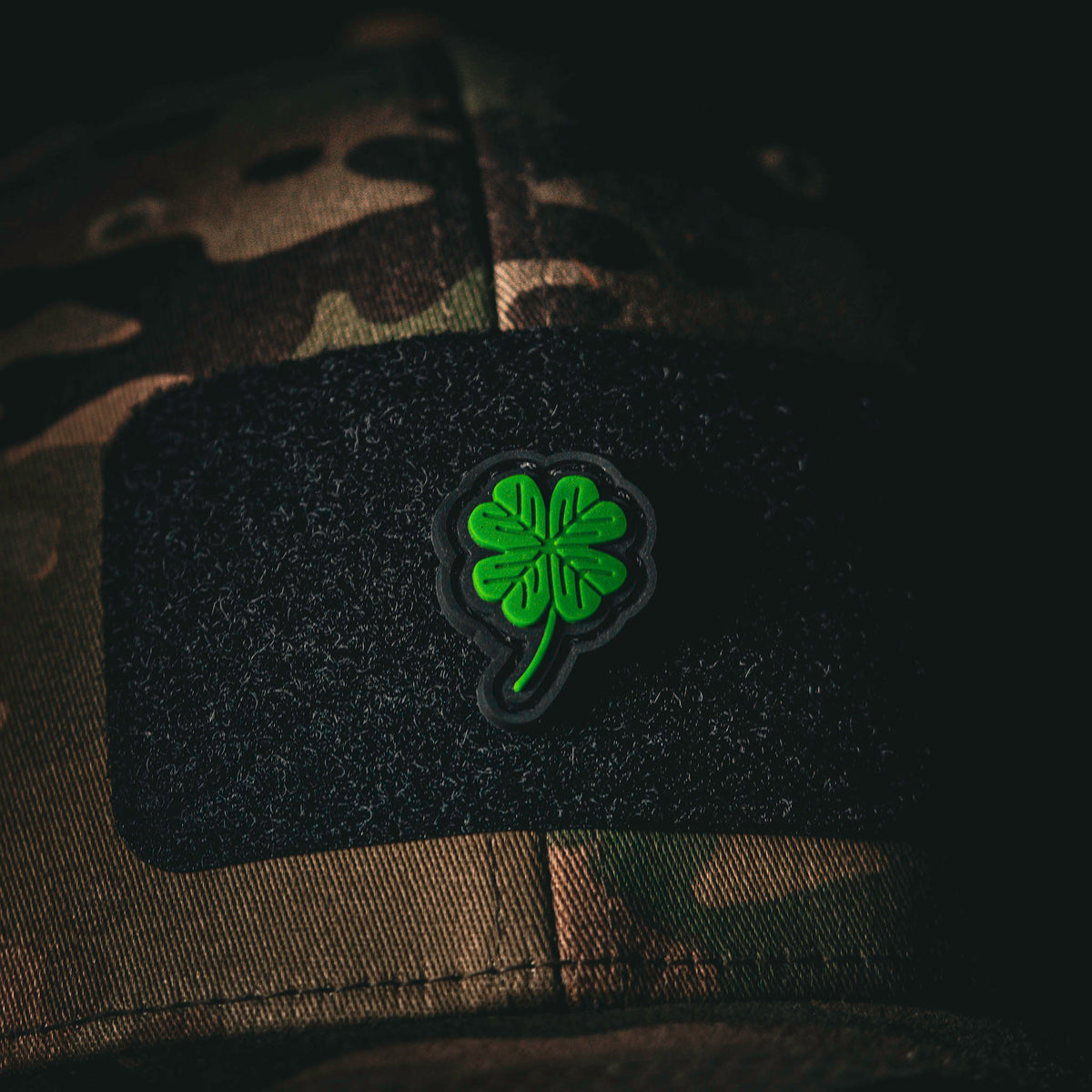 Clover PVC morale patch attached to tactical gear