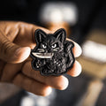 PaganEDC Cat PVC morale patch with detailed black cat design held in a hand