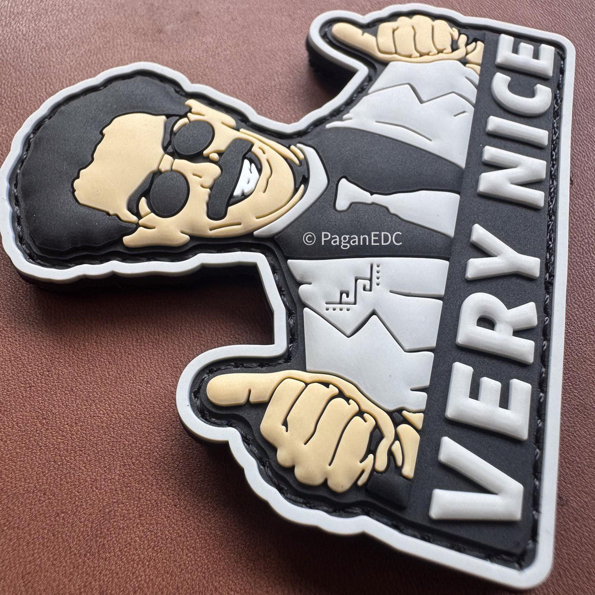Very Nice PVC morale patch with raised 2D thumbs-up character design