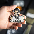 Very Nice PVC morale patch with double thumbs-up design held in a hand